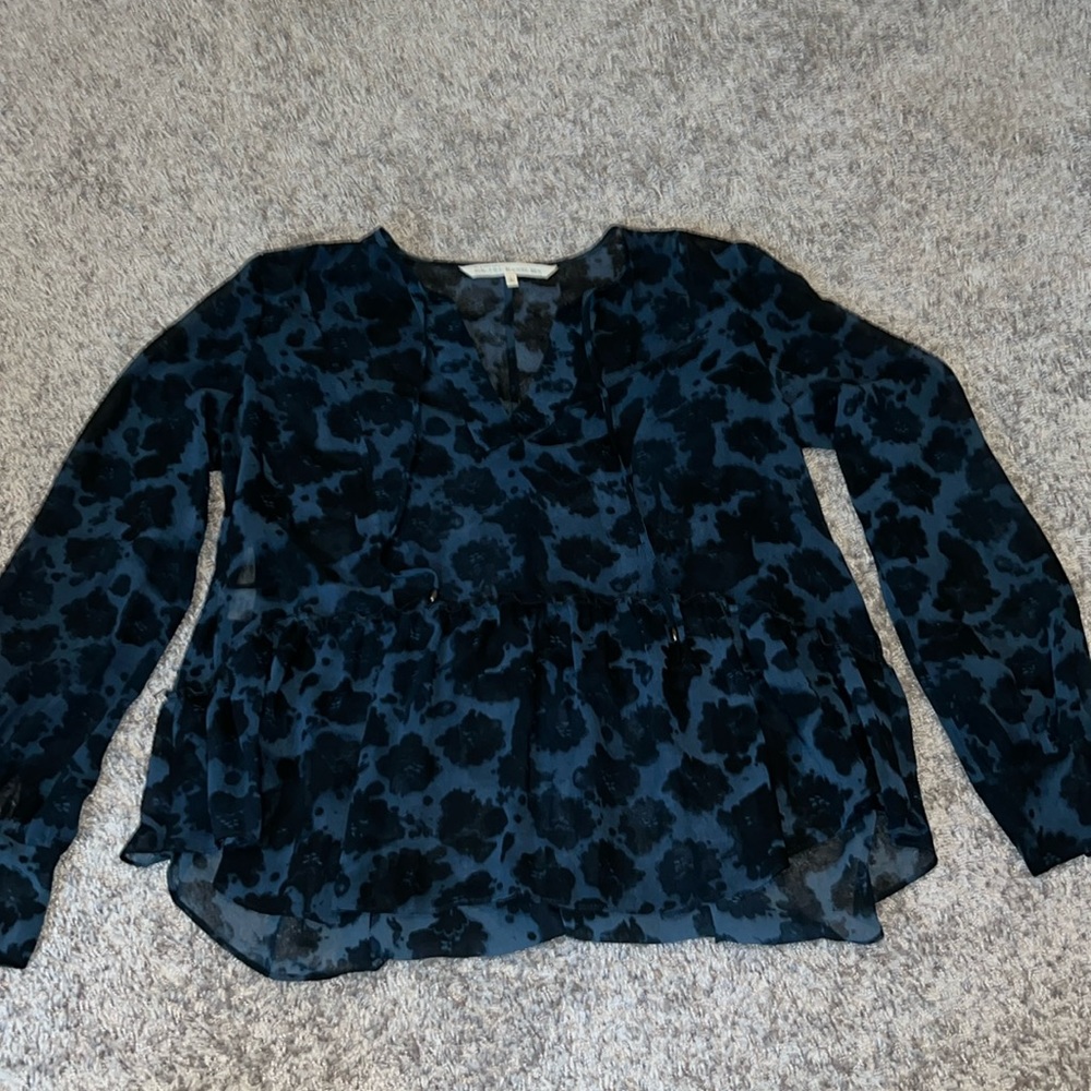 RACHEL Rachel Roy Blue and Black Blouse